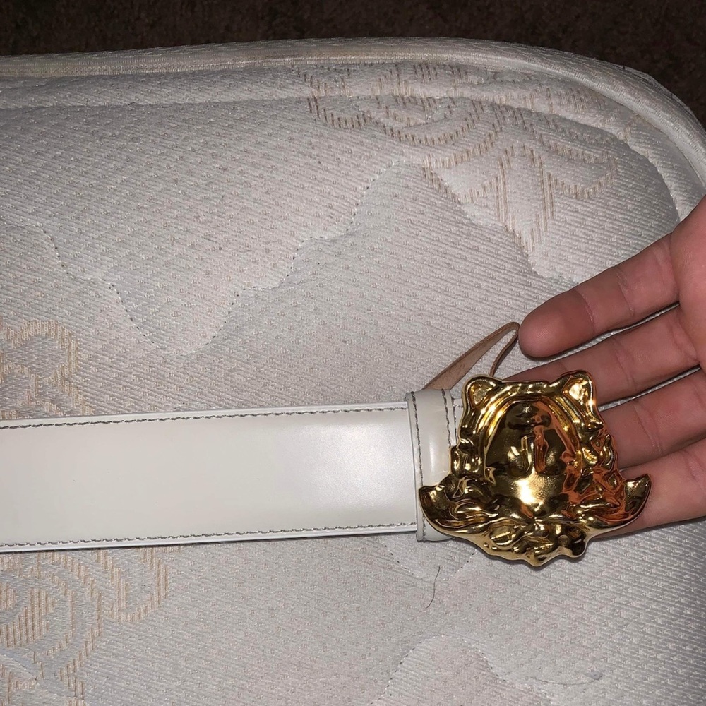 White Versace belt